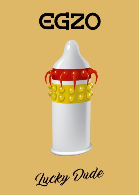 Prezerwatywy Egzo Lucky Dude z Wypustkami – Szczęśliwa Stymulacja