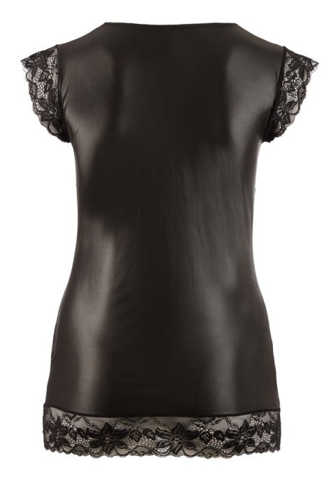 Czarna Sukienka Wetlook z Koronkowymi Detalami – Zmysłowa Bielizna XL