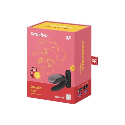 Satisfyer Double Fun – wibrator dla par z pilotem i aplikacją, czarny
