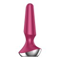 Satisfyer PLUG-ILICIOUS 2 Red - Korek analny z zaokrągloną końcówką i zwężającym się kształtem