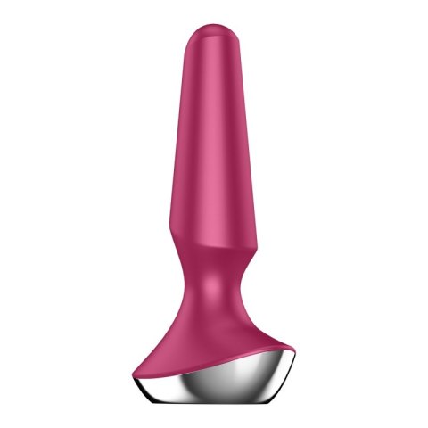 Satisfyer PLUG-ILICIOUS 2 Red - Korek analny z zaokrągloną końcówką i zwężającym się kształtem
