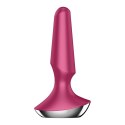 Satisfyer PLUG-ILICIOUS 2 Red - Korek analny z zaokrągloną końcówką i zwężającym się kształtem