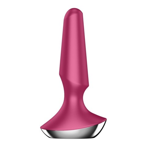 Satisfyer PLUG-ILICIOUS 2 Red - Korek analny z zaokrągloną końcówką i zwężającym się kształtem