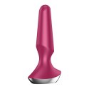Satisfyer PLUG-ILICIOUS 2 Red - Korek analny z zaokrągloną końcówką i zwężającym się kształtem