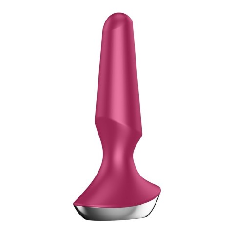 Satisfyer PLUG-ILICIOUS 2 Red - Korek analny z zaokrągloną końcówką i zwężającym się kształtem
