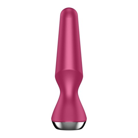 Satisfyer PLUG-ILICIOUS 2 Red - Korek analny z zaokrągloną końcówką i zwężającym się kształtem