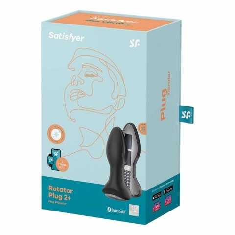 VibrRotation Plug 2 Connect App Black – Inteligentny Plug Analny Premium z Rotacją i Wibracjami