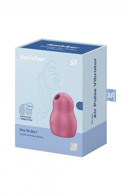 Satisfyer Pro To Go 1 – Czerwony Wibrator z Falami Ciśnienia i Wibracjami