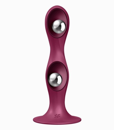 Satisfyer Double Ball-R - czerwony masażer wibrujący