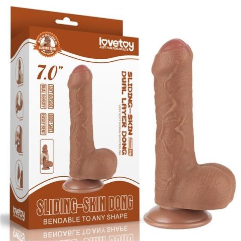 Realistyczne Dildo Premium 18 cm Brown Dual Layer