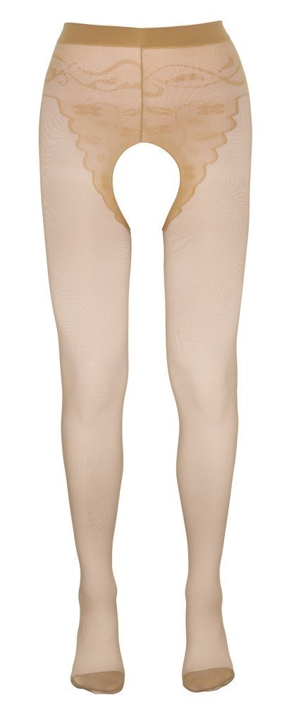 Rajstopy z Odkrytym Kroczem – Beżowe, Rozmiar XL, Komfort i Styl