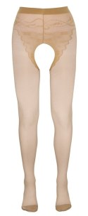 Rajstopy z Odkrytym Kroczem – Beżowe, Rozmiar L, Zmysłowa Elegancja