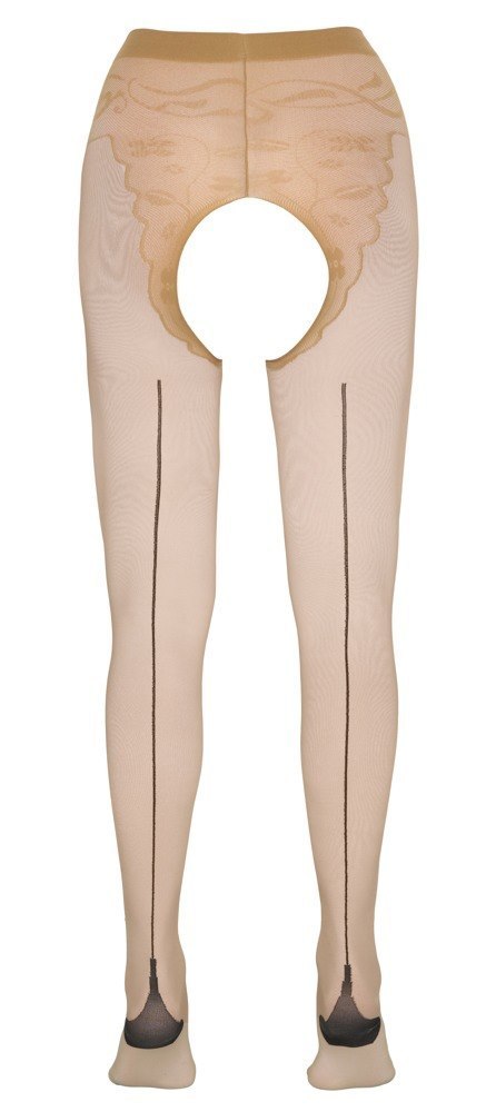Rajstopy z Odkrytym Kroczem – Beżowe, Rozmiar L, Zmysłowa Elegancja